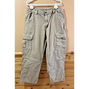 Carhartt Cargo Dungaree Pants Mens Khaki Utility Canvas Carpenter B240 GKH 38x30